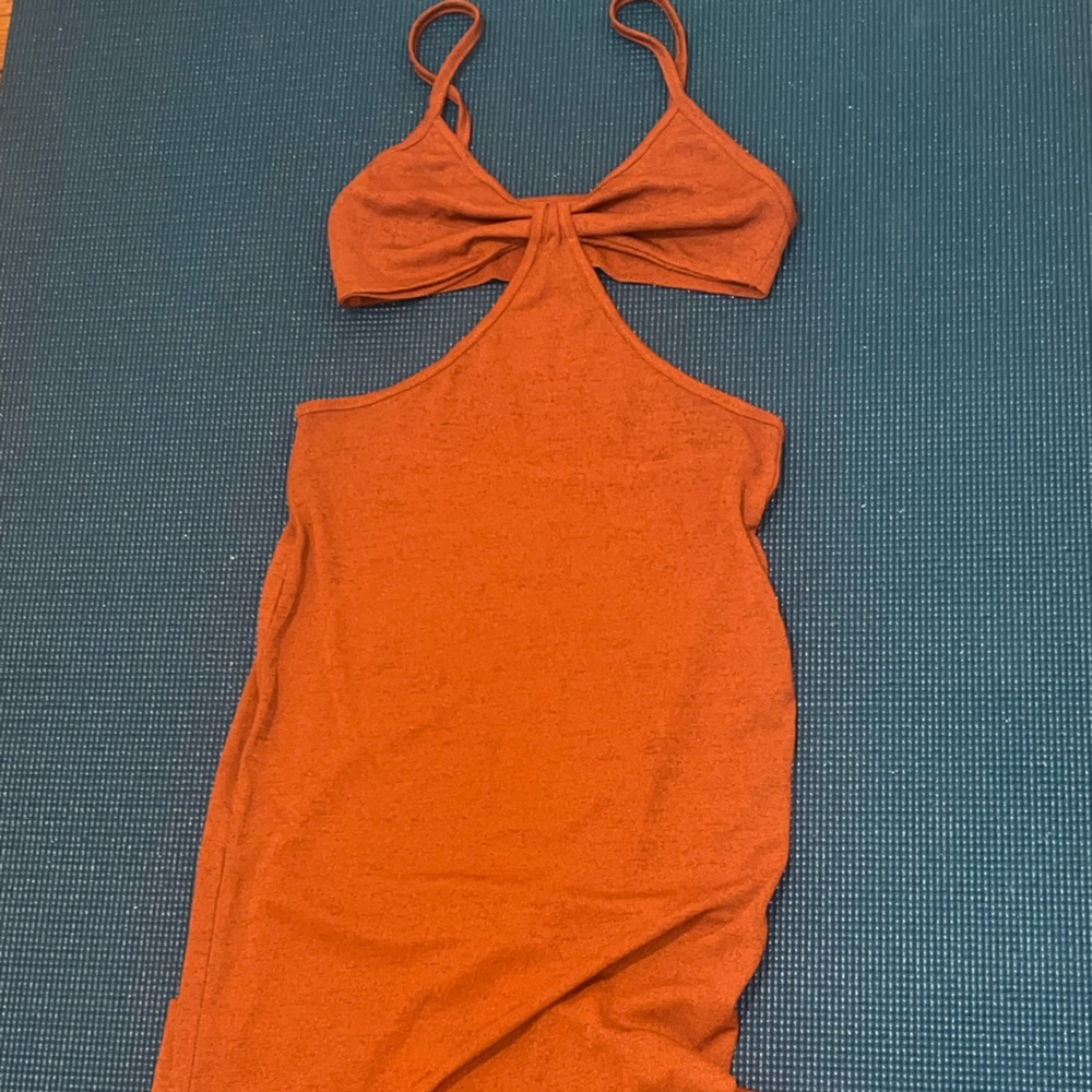 Women's Orange Sleeveless Maxi Dress